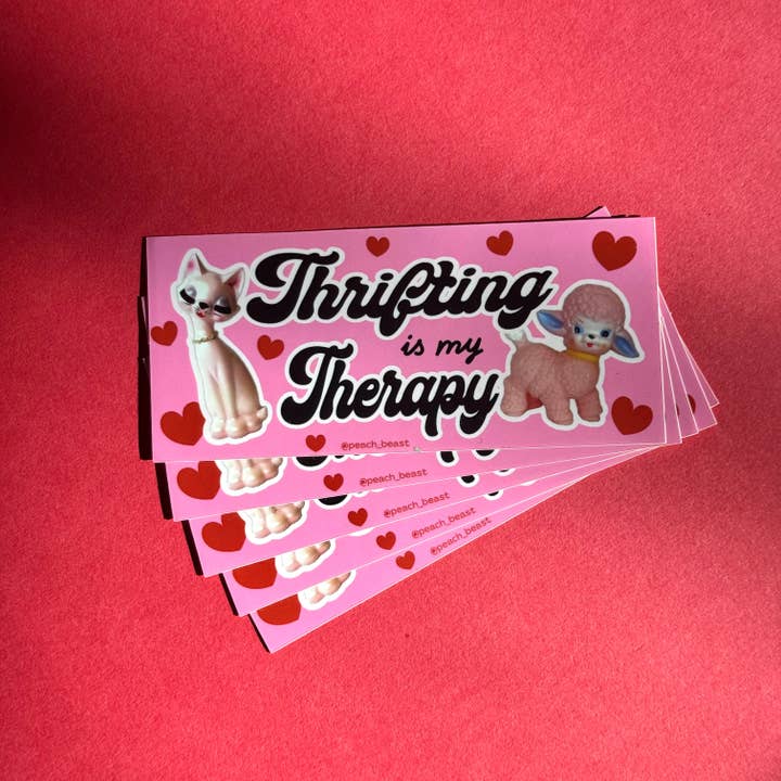 Peach Beast - Wholesale Sticker - Thrifting Is Therapy Sticker