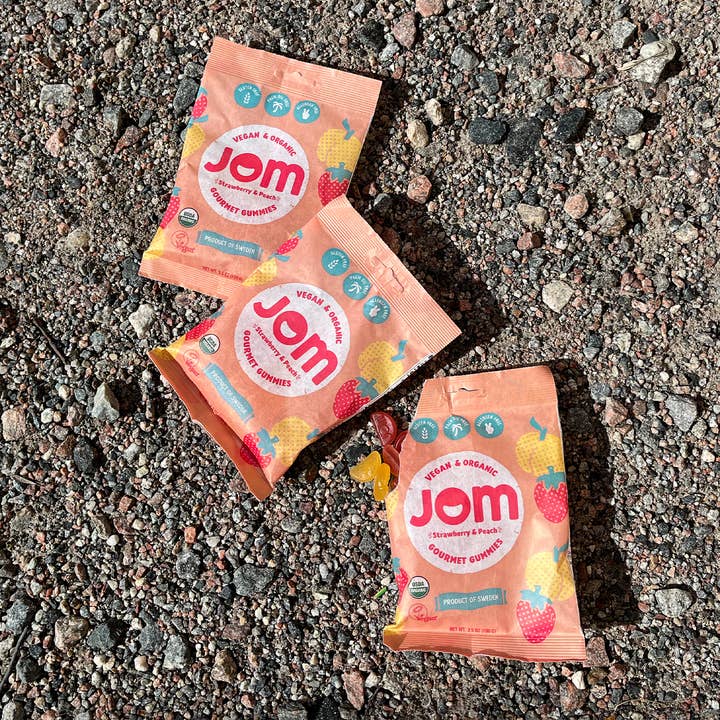 JOM - Wholesale Gummy - Swedish Organic and Vegan Strawberry & Peach Gummies