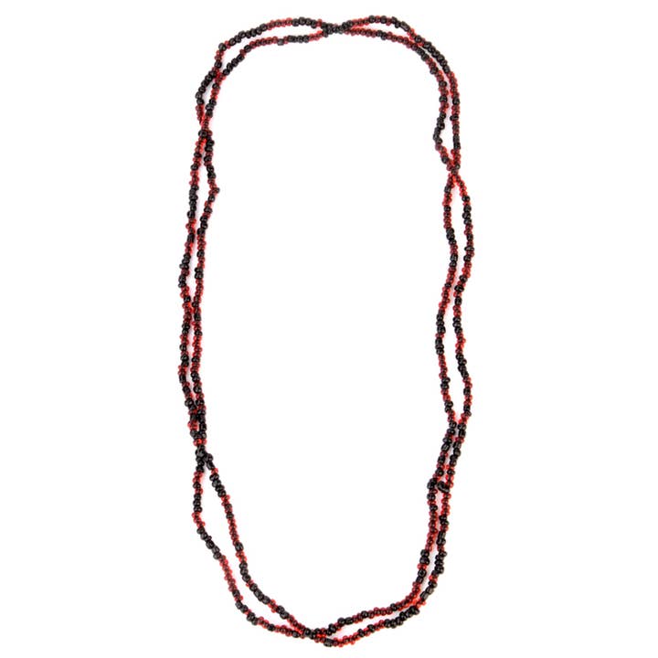 Game Day Single Strand Beaded Necklace in Garnet & Black for wholesale by Erik & Mike