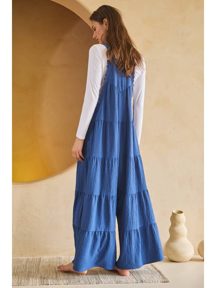 Oddi - Wholesale Jumpsuit - Women's - Solid Airflow Tired Wide Leg Overall Jumpsuit6