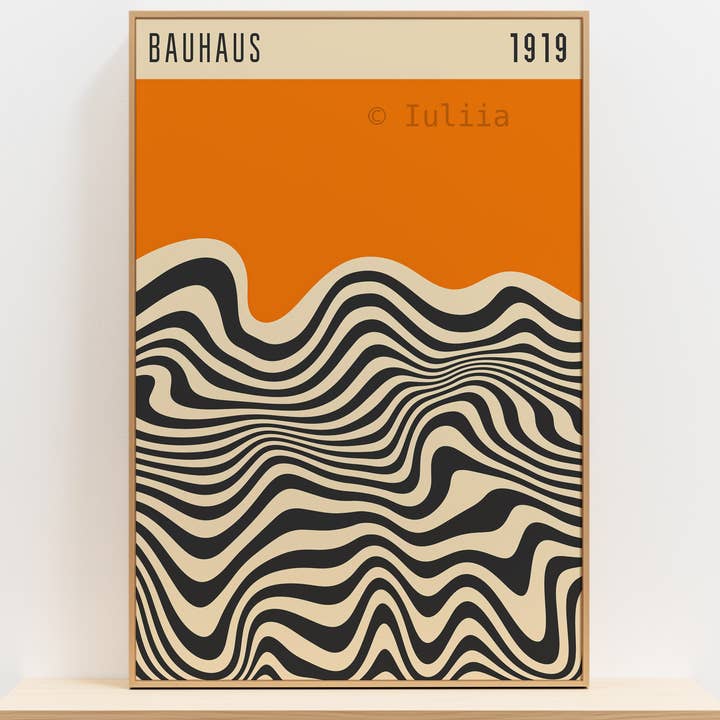 Cartaz Laranja Bauhaus – Arte Abstrata Moderna de Meados do Século por atacado de IuliiaArtPrints