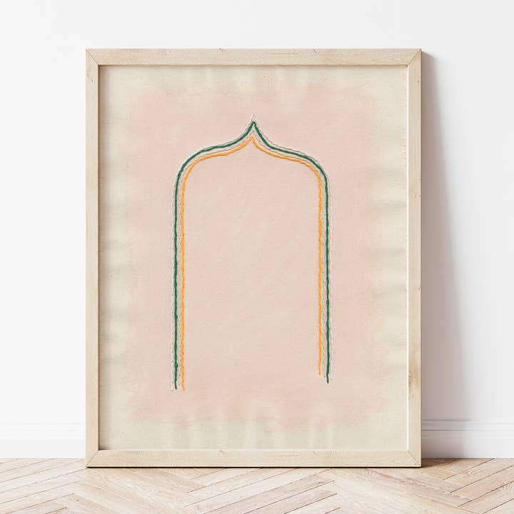 Stampa artistica minimalista rosa neutro | Forma ad arco per la vendita all'ingrosso da parte di Emily Keating Snyder