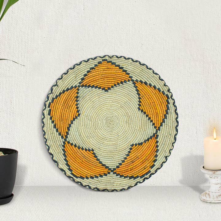 ArtisanalEmporiumLLC - Wholesale Basket - Five Ships Star Flat Basket 12-Inch PL-307-124