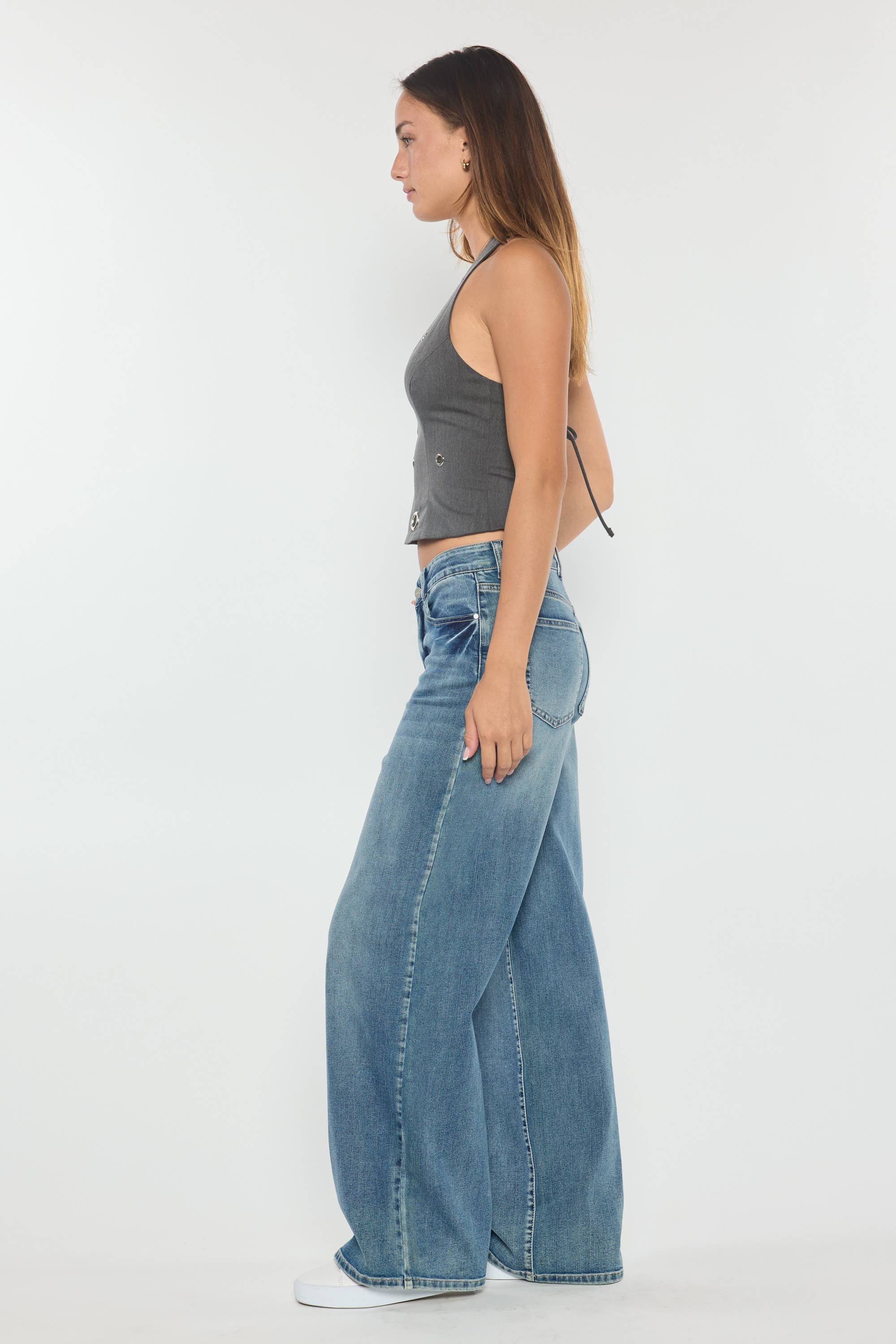 MEDIUM OPEN PACK Mid Waist Relaxed Wide Jeans WEP3614 for wholesale on Faire4