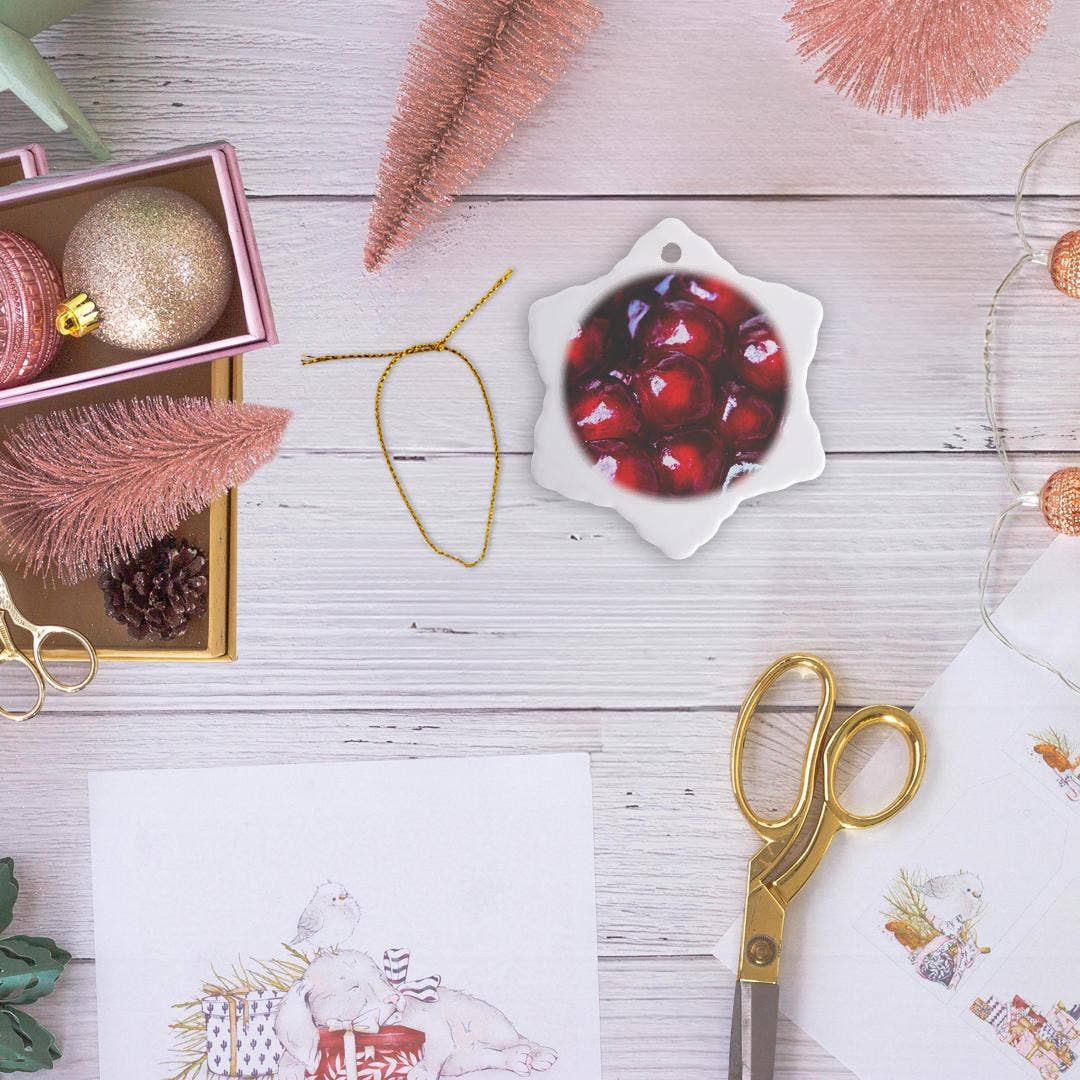 3dRose - Wholesale Ornament - 3dRose, Red pomegranate seeds, macro photo, Ornament5