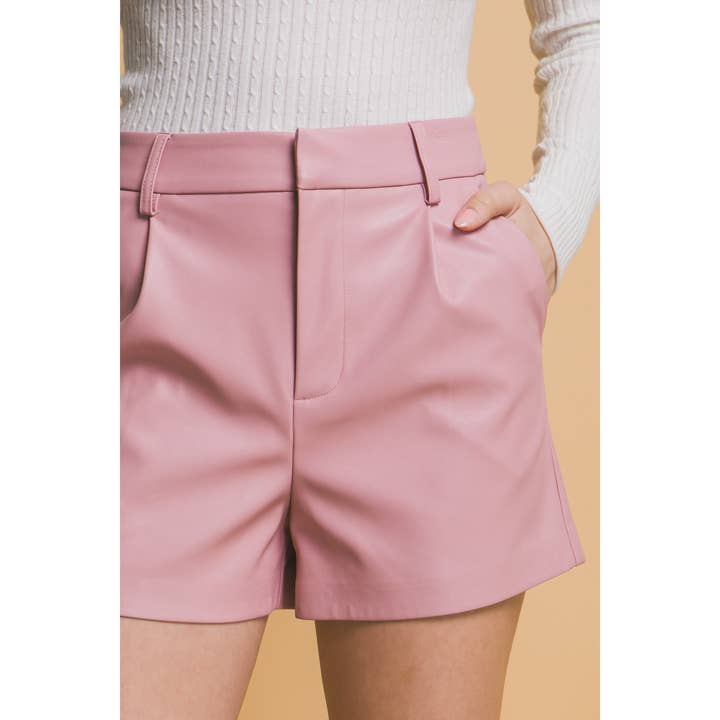 Timeless - Wholesale Shorts - Women's - High Waisted Faux Leather PU Shorts