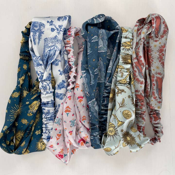 Brick House in the City - Wholesale Fashion headband – women's - Catholic Satin Headband - Holy Hearts Collection1