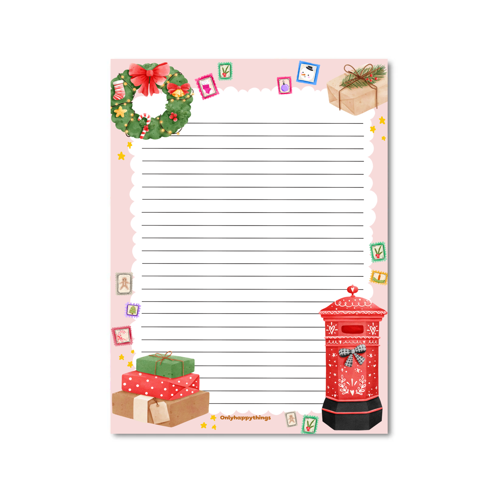 Only Happy Things Stationery - Wholesale Notepad - Notepad Christmas mail1