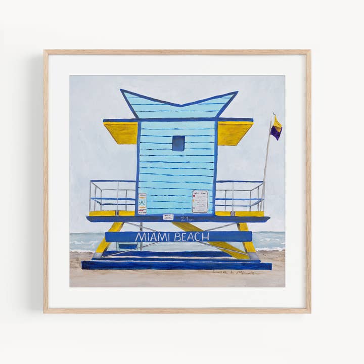Miami Lifeguard Tower Art Print 3 Giclee for wholesale by Lucia de Miguel Art Studio