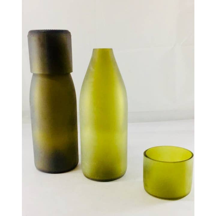 WAS A BOTTLE - Vendita all'ingrosso Caraffe - Comodino bottiglia di vino caraffa con set di bicchieri (smerigliato)