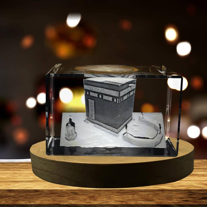 AB Crystal Collection - Vendita all'ingrosso Decorazioni da tavolo - Al-Kaaba | Cristallo Inciso 3D | Souvenir 3D