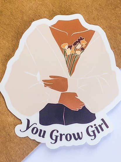 You Grow Girl Vinyl Sticker for wholesale by Adaeze and Company LLC