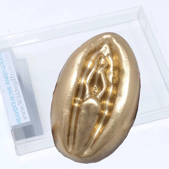 Wild Angel Treats, LLC - Wholesale Chocolate - Vulva Vagina Solid Chocolate-option Gold Dust Pride Rainbow