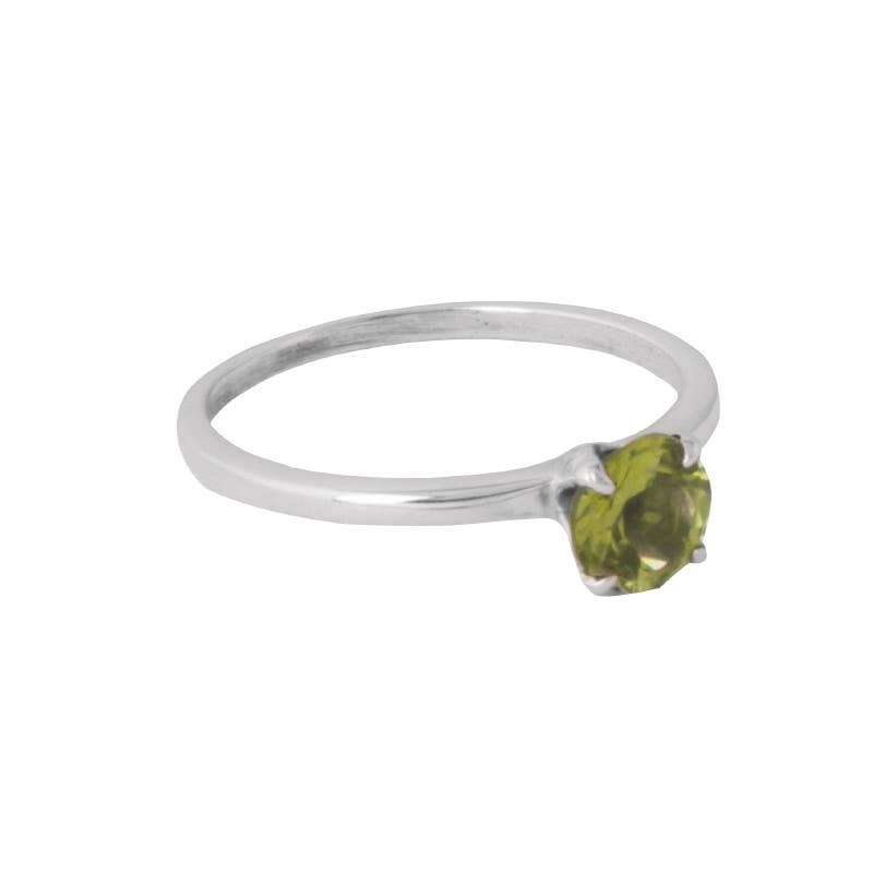 Benjamin International - Wholesale Single Stone/Solitaire Ring - PERIDOT FOUR PRONG ROUND