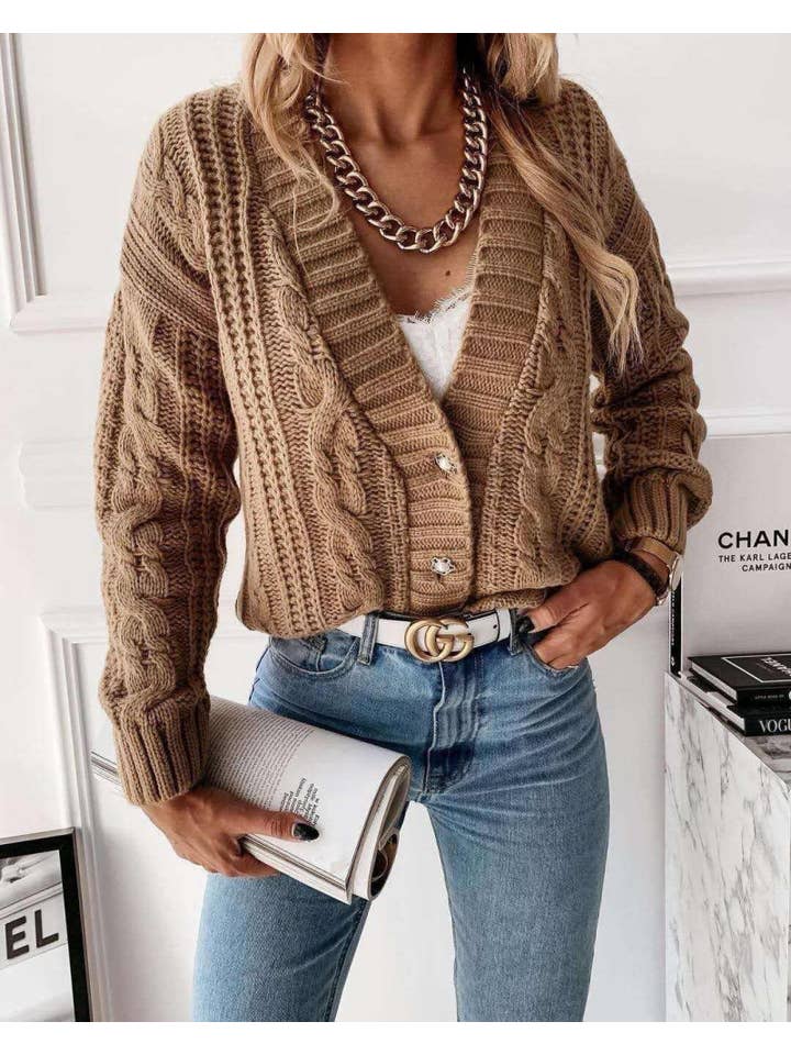 ESTEE BROWN - Wholesale Cardigan - Women's - Twisted short vest - 8766