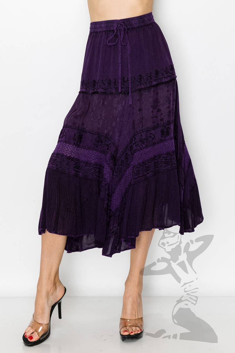 JUST CRUISING - India Casual Designs - Wholesale Skirt - Women's - Handcrafted Boho Embroidered Maxi Skirt5