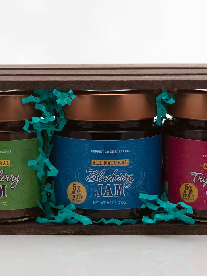All Natural Jam Gift Crate 28.8 Oz for wholesale by Pepper Creek Farms