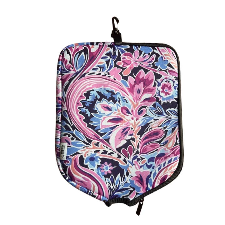 Pickleball Purple Floral Paddle Cover for wholesale by Born to Rally