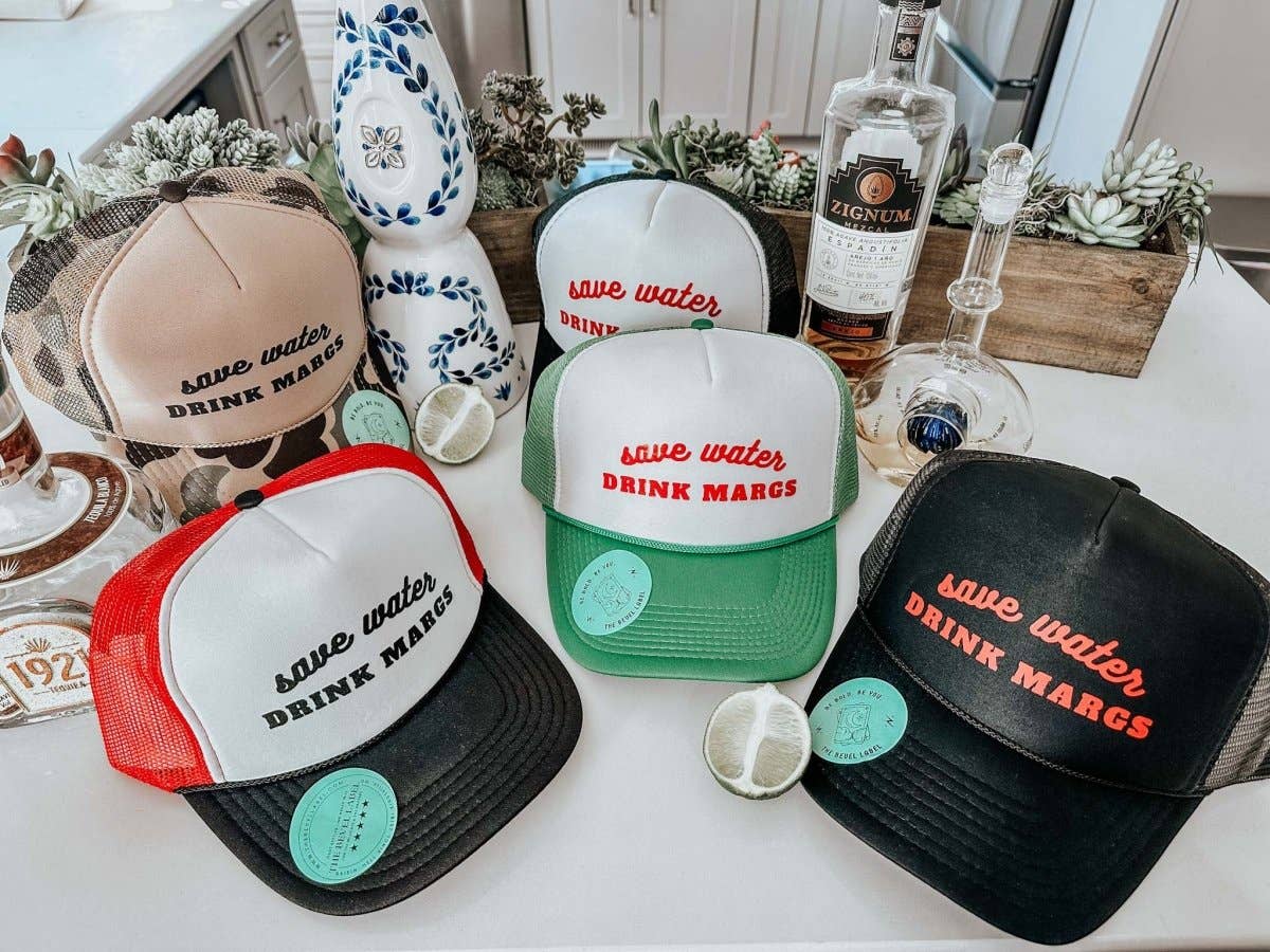 THE BEVEL LABEL - Wholesale Trucker Hat - Women's - Save Water, Drink Margs Trucker Hat1