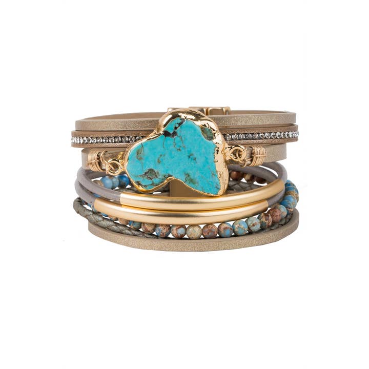 SAACHI - Wholesale Beaded Bracelet - Soraya Natural Turquoise Stone Bracelet2