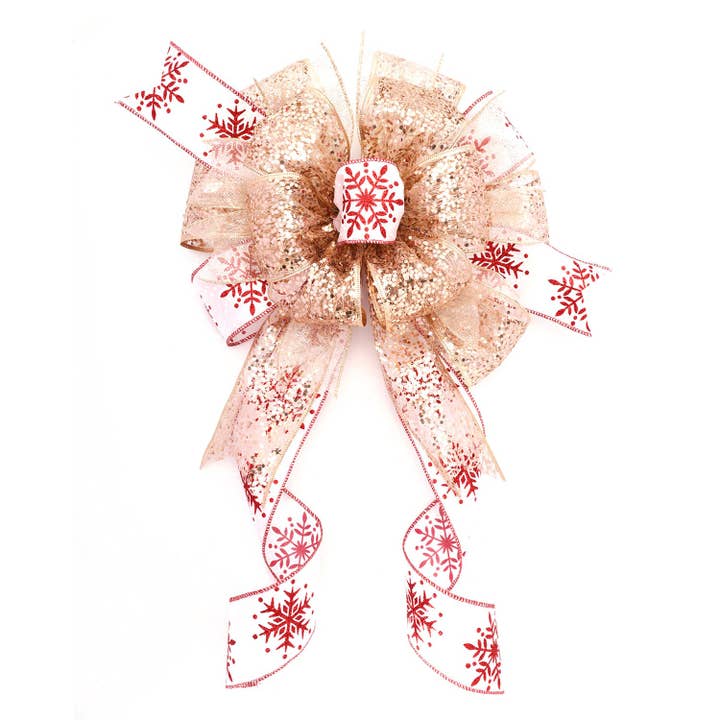 LA Ribbons Wholesale - Wholesale Ribbon - Gift Wrapping - 4" Sequin Wired Ribbon | Rose Gold | 10 Yard Roll
3