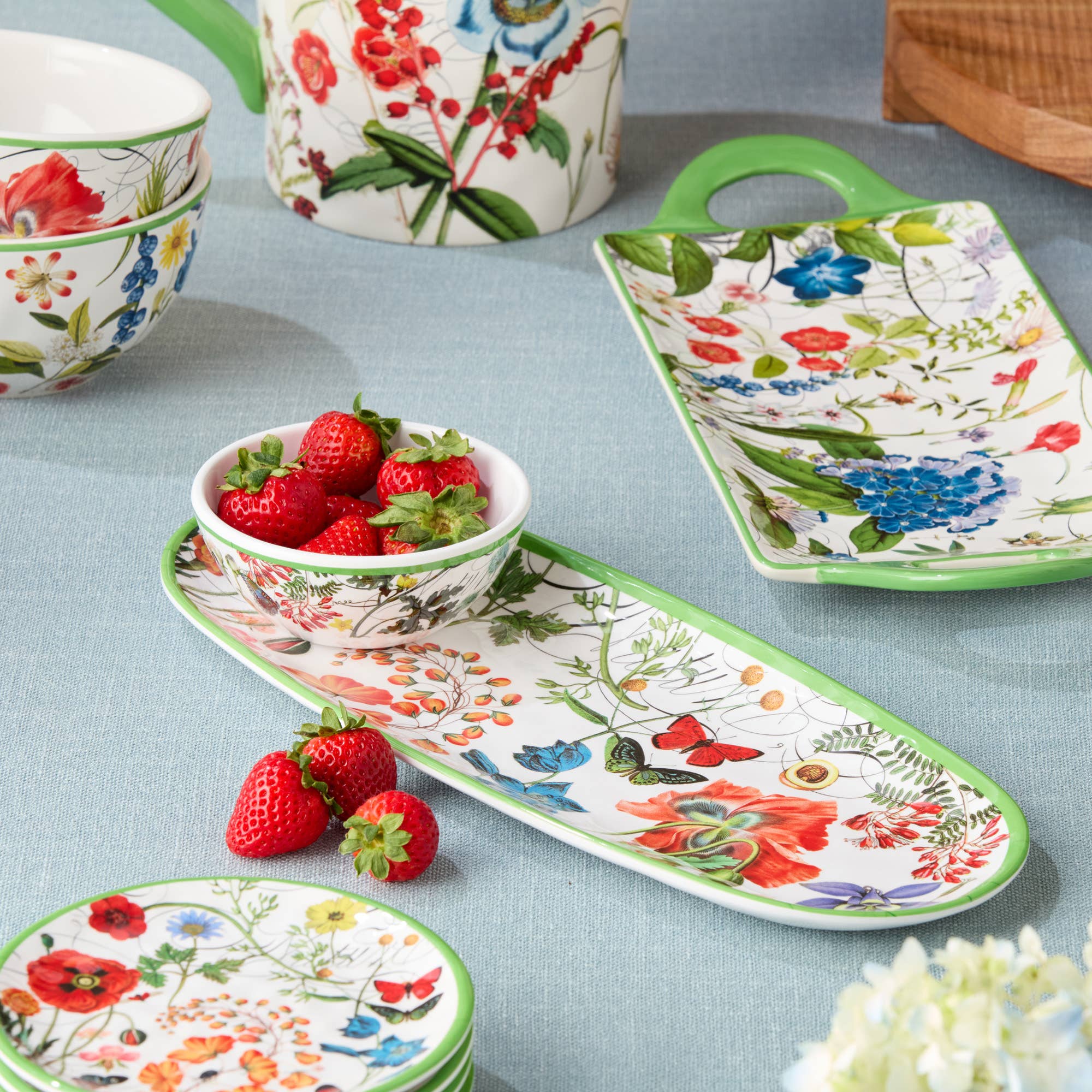 Certified International - Wholesale Condiment/Dip Bowl - Greenhouse Melamine Oval Tray with Dip Bowl1