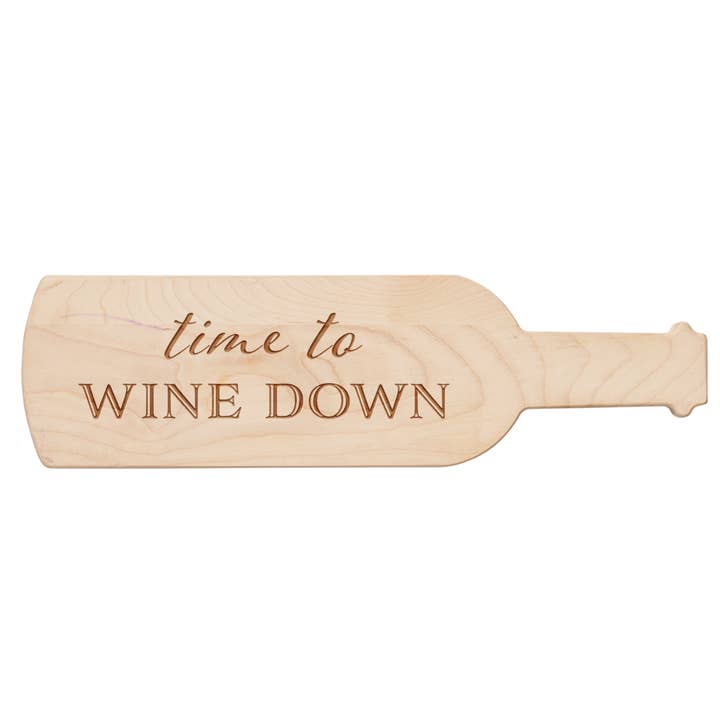 Maple Wine Board | Time to Wine Down | 15 x 4" for wholesale by Sophistiplate