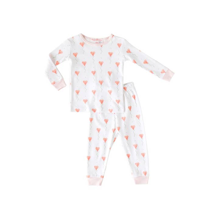 Pineapple Sunshine - Wholesale Sleepwear Set - Kids - White Heart Balloon Pajama Set