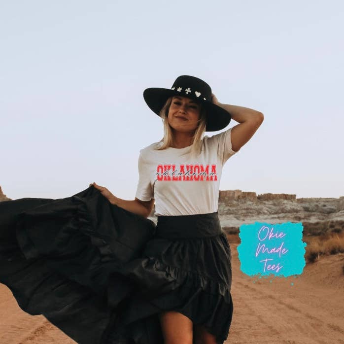 Maglietta Oklahoma per la vendita all'ingrosso da parte di Okie Made Tees