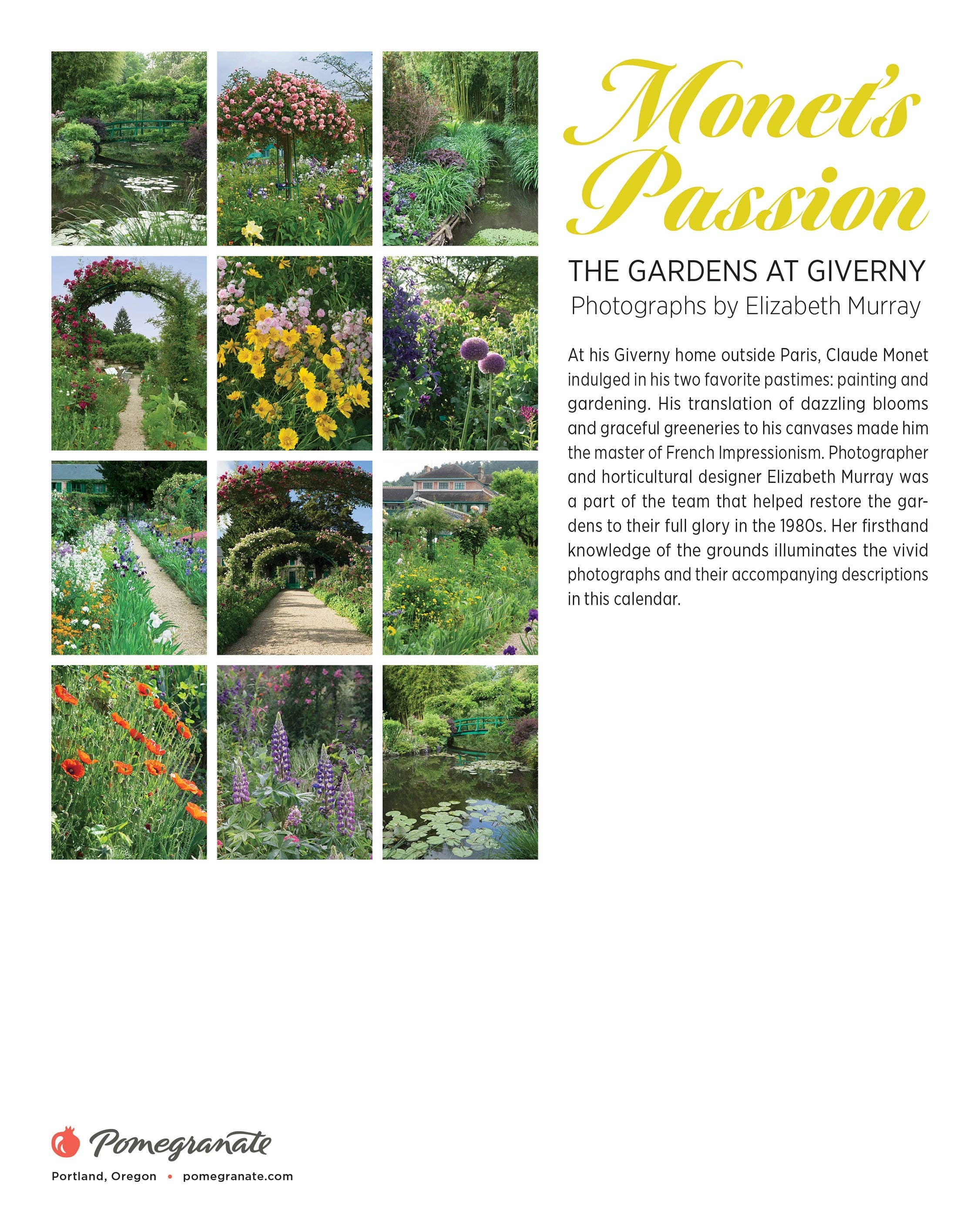 Pomegranate – wholesale Calendar – Monet’s Passion: The Gardens at Giverny 2026 Mini Wall Calendar7