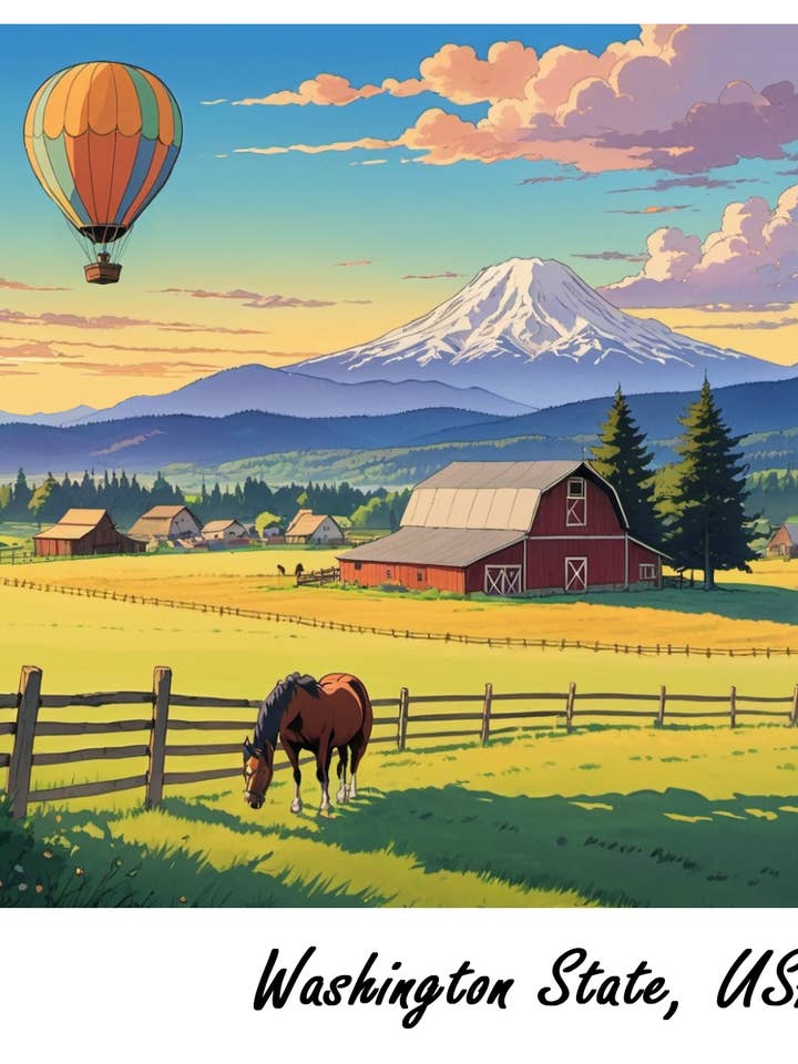 Washington State - Holografischer Aufkleber für den Großhandel von Ikigai Life Designs