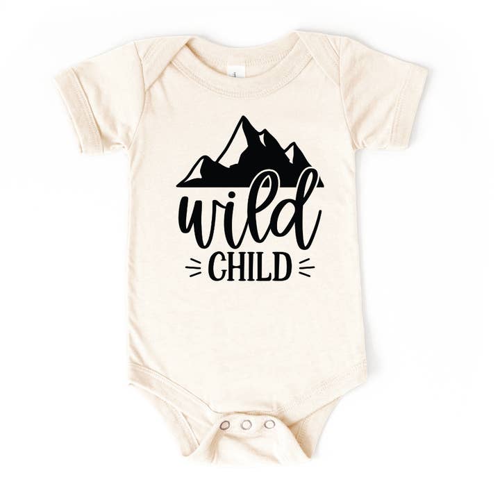 Barboteuse en Coton pour Bébé Wild Child Cadeau de Naissance pour la vente par Mama and Littles Apparel