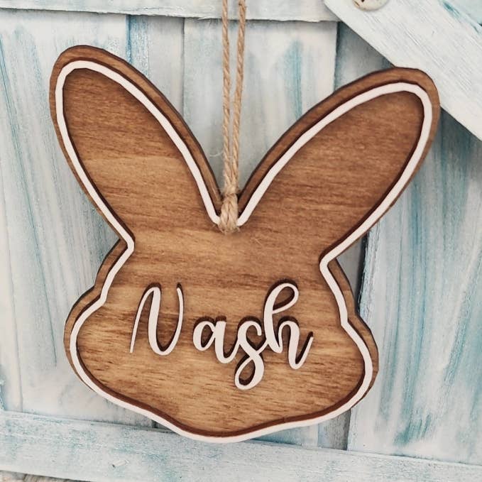 Bunny Easter Basket Tag for wholesale by Chelsea Brandt Creations