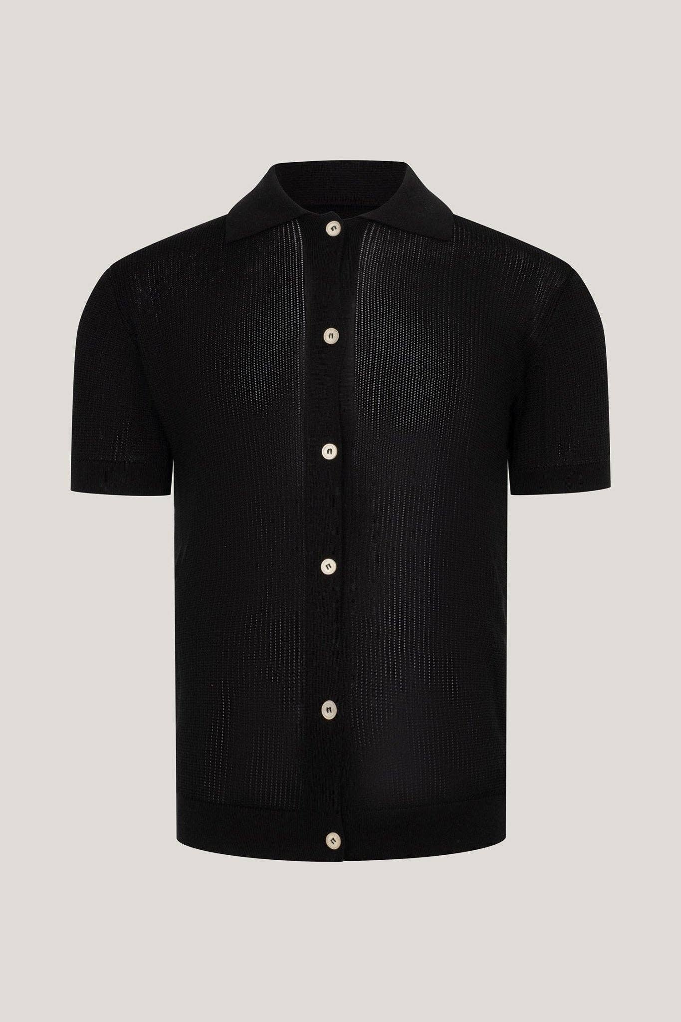 SORT Mænds Gennemsigtig Knap Down Mesh Top - Sort for engroshandel på Faire6