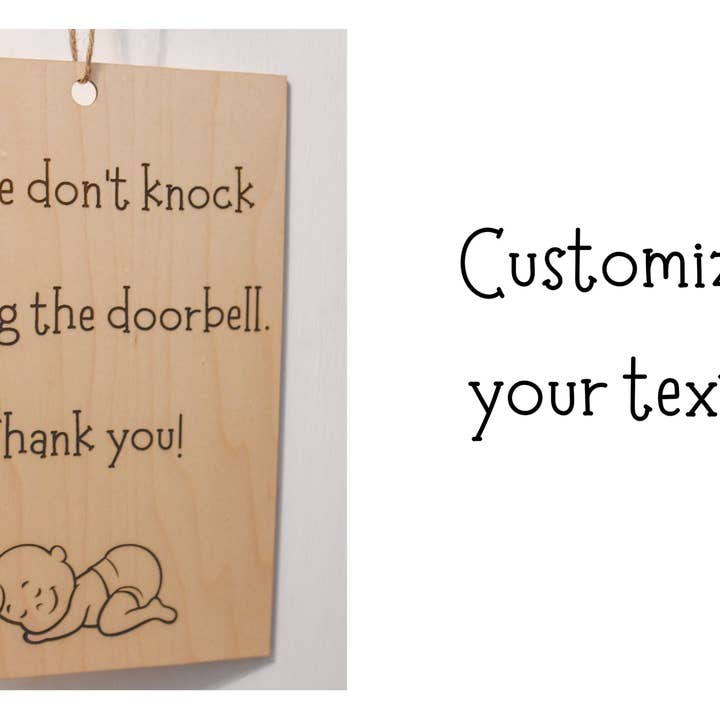 Please Don't Knock or Ring the Doorbell Wooden Door Sign for wholesale by Floradise