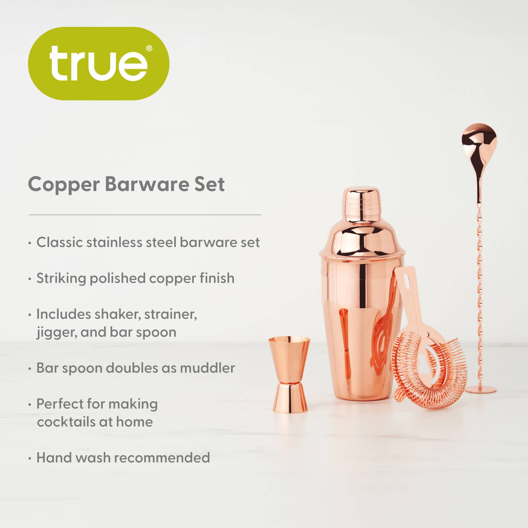 TRUE - Wholesale Bar Tool - Stainless Steel Barware Set of 4 ASSORTED COLORS33