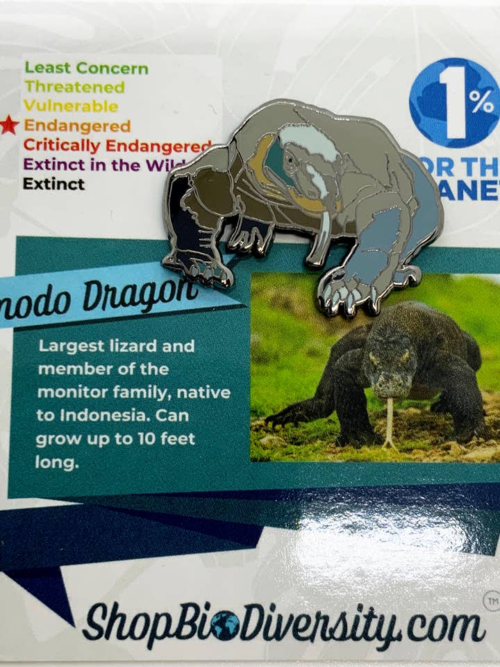 Alfinete de Esmalte Dragão de Komodo — Predador Apex Ameaçado por atacado de Shop BioDiversity