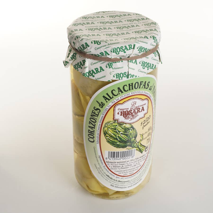 Conservas Rosara - Wholesale Pickled Vegetables - ARTICHOKE HEARTS 12/20 PCS. JAR 720 ml.1