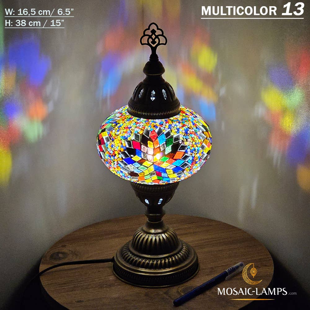 Mosaic Lamps - Vendita all'ingrosso Lampada da scrivania/d'accento - Lampada da tavolo grande a globo con mosaico turco, Marrakec, oltre 10 colori57
