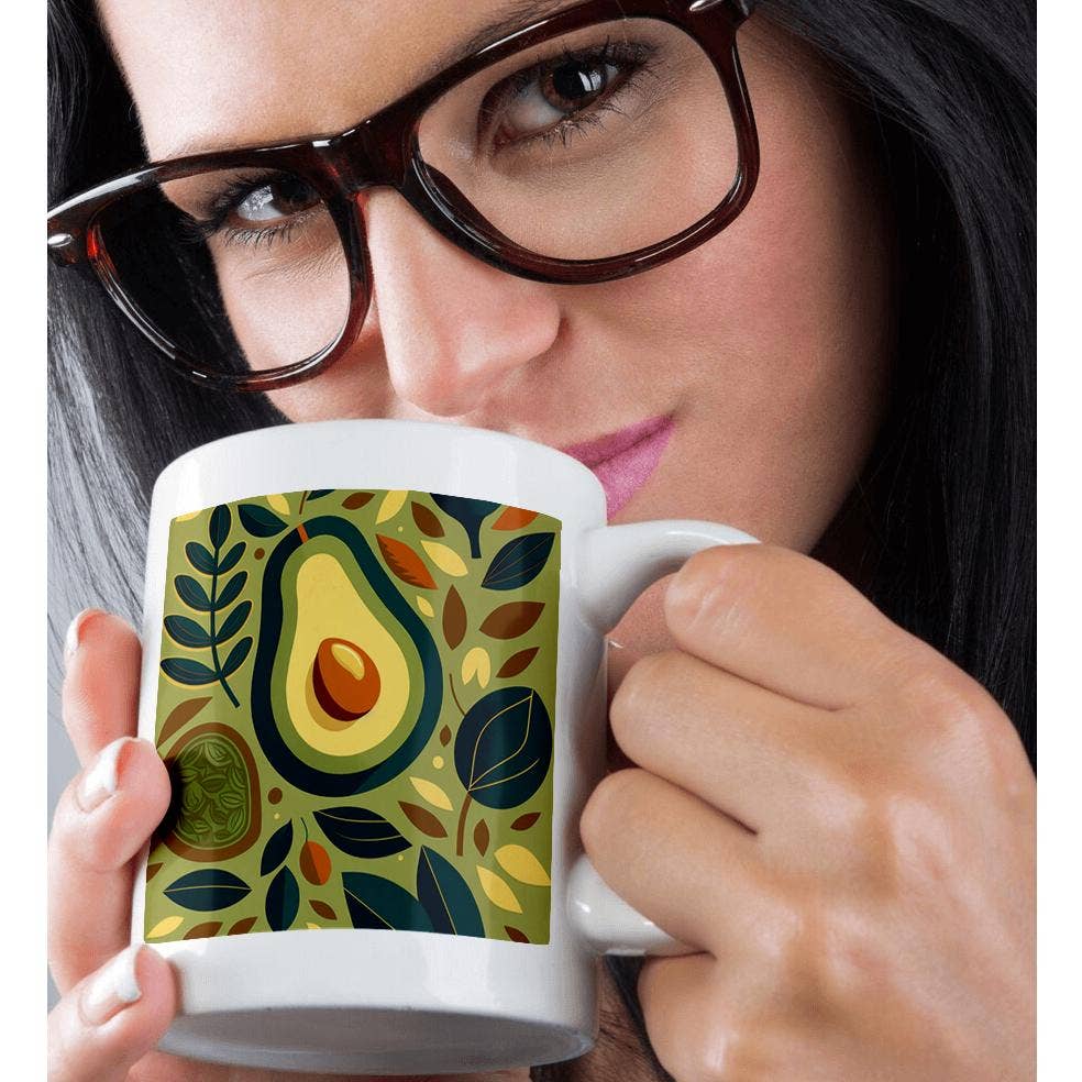 3dRose - Wholesale Coffee Mug - 3dRose, Mid-century modern style meets gourmet avacados illustration, Mug9