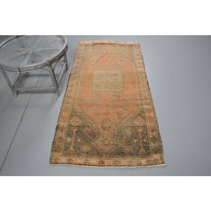 3x6,2 ft Rug, Turkish Vintage Rug, Orange Wool Rug for wholesale by The Loom Wholesale