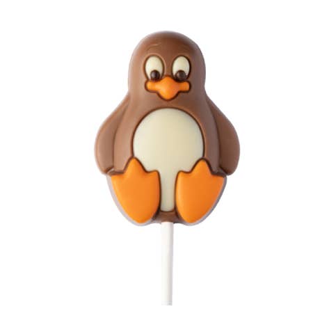 PENGUIN CHOCOLATE LOLLIPOP 35g - Display of 18 lollipops for wholesale by ADG Diffusion