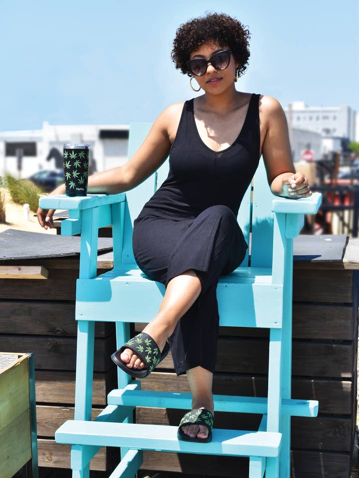 Black Women's Weed Slides for wholesale on Faire4