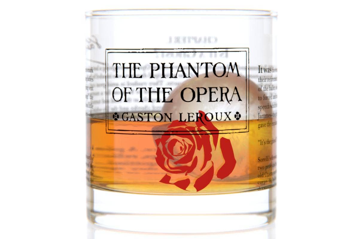 Well Told - Wholesale Cocktail/Liquor Glass - Phantom of the Opera by Leroux - Classic Lit. - Rocks Glass