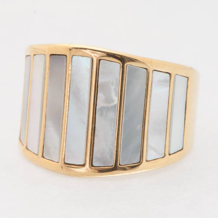 Guld bred perlemorring for engroshandel hos Hanhancraft