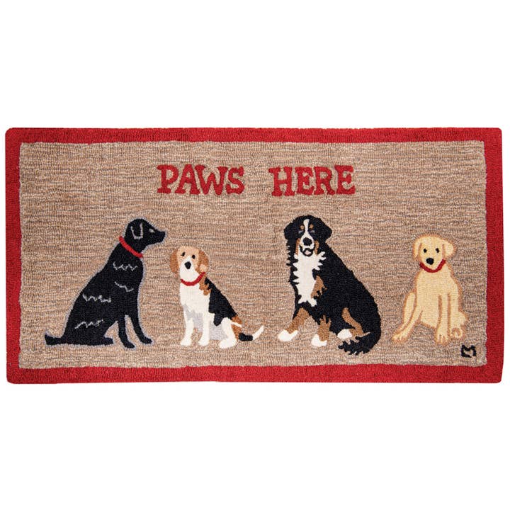 Paws Here 2'x4' Handcrafted Wool Accent Rug for wholesale by Chandler 4 Corners