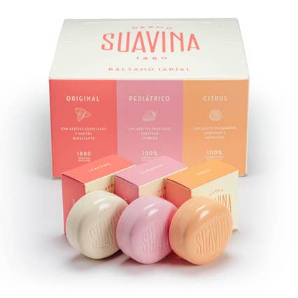 DERMO SUAVINA UKI – Bálsamo labial por atacado – Pack Variedade de Bálsamo Labial Dermo Suavina – 27 Unidades5