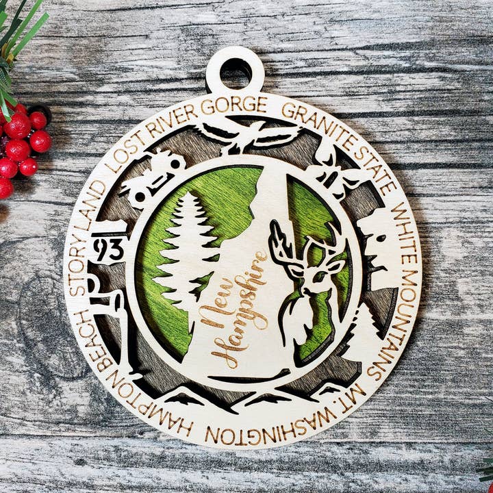 New Hampshire State Ornament for wholesale by Fuzzy Unicorn Designs
