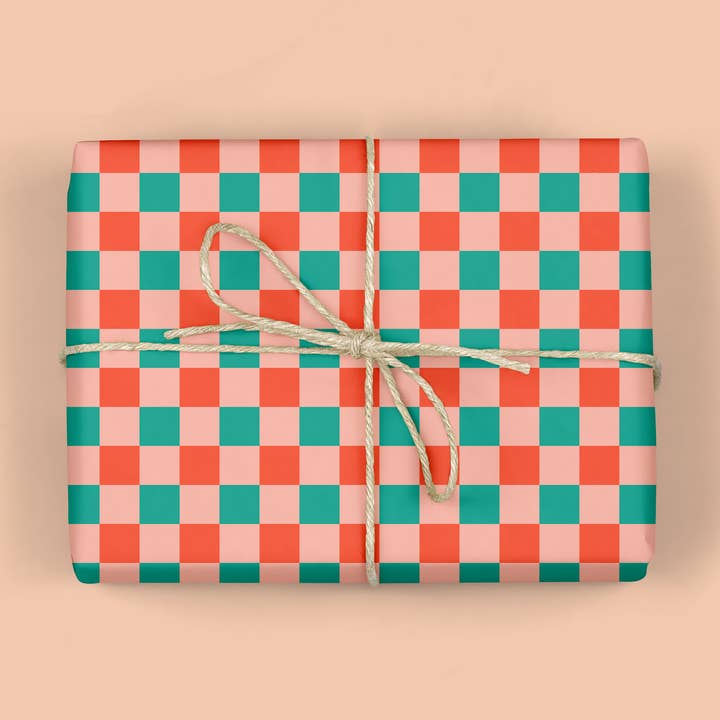 Papier cadeau DAMIER DE NOËL (ROULEAU) pour la vente par MELLOWWORKS
