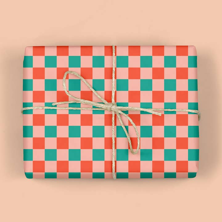 Papier cadeau DAMIER DE NOËL (ROULEAU) pour la vente par MELLOWWORKS